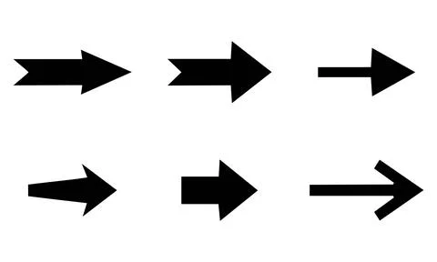 Black Directional Arrow Vectors Collection Stock Illustration