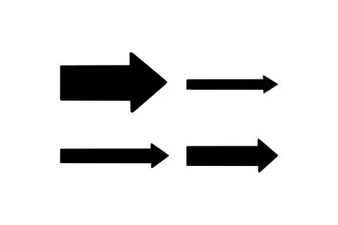 Black Directional Arrows on White Background. Vector icon. Stock Illustration