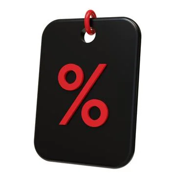 Black Discount Coupon. 3D rendering. Isolated on white background Stock Illustration