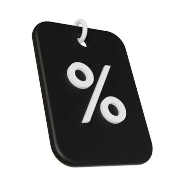 Black Discount Coupon. 3D rendering. Isolated on white background Stock Illustration