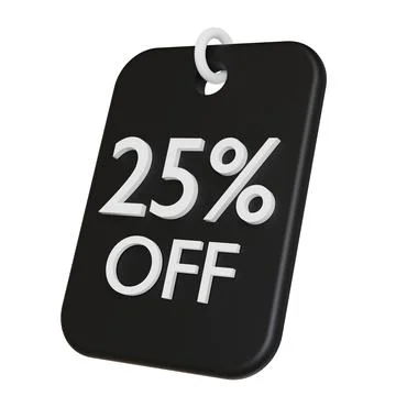 Black Discount Coupon. 3D rendering. Isolated on white background Stock Illustration