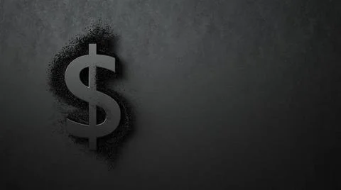Black Dissolving Dollar. 3d illustration. 3D illustration of the black dis... Stock Photos