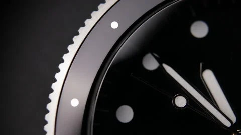 Black diver clock/wristwatch Stock Footage 150983561