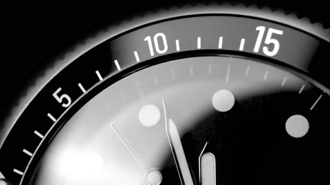 Black diver clock/wristwatch Stock Footage 150983904