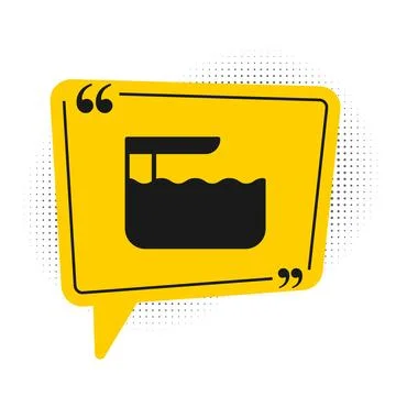 Black Diving board or springboard icon isolated on white background. Yellow.. Stock Illustration