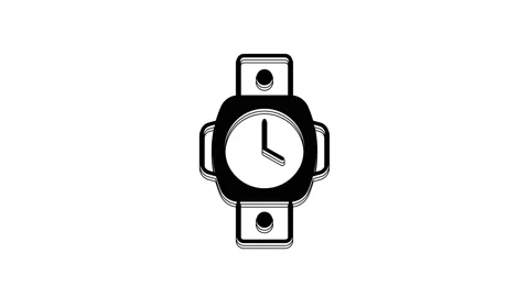 Black Diving watch icon isolated on white background. Diving underwater 스톡 동영상 233972443