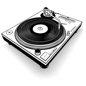 Black DJ Gramophone Stock Illustration