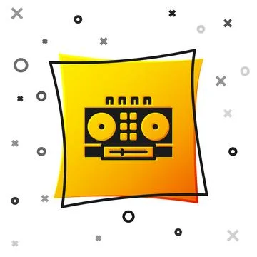 Black DJ remote for playing and mixing music icon isolated on white backgroun Ilustração Stock