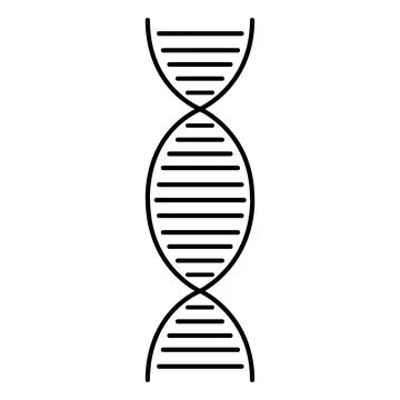 Black dna chain. Chromosomal structure of rna molecule Illustrazione stock