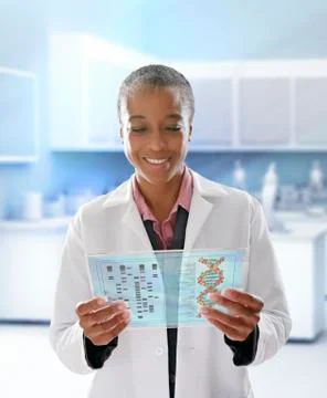 Black doctor using digital tablet in doctor's office Foto stock