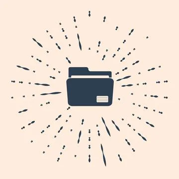 Black Document folder icon isolated on beige background. Accounting binder Stock Illustration