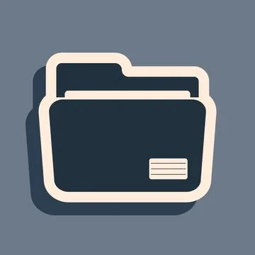 Black Document folder icon isolated on grey background. Accounting binder symbol Stock Illustration