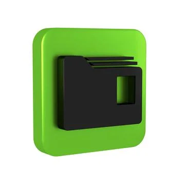 Black Document folder icon isolated on transparent background. Accounting b.. Stock Illustration