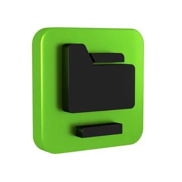Black Document folder icon isolated on transparent background. Accounting b.. Stock Illustration