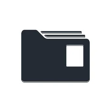 Black Document folder icon isolated on white background. Accounting binder .. Stockillustratie