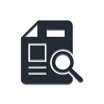 Black Document with graph chart icon isolated on white background. Report t.. Stock Illustration