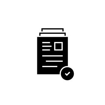 Black document symbol like good review Stock Illustration