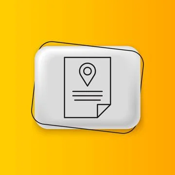 Black Document tracking marker system icon isolated on yellow background. P.. イラスト素材