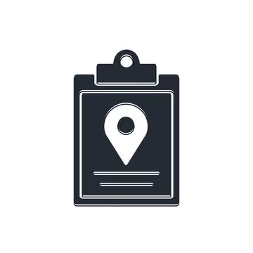 Black Document tracking marker system icon isolated on white background. Pa.. イラスト素材