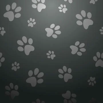 Black dog footprints pattern Stock Illustration