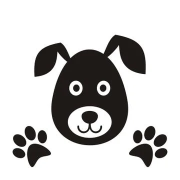 Black dog head Stock Illustration