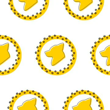 Black Dog icon seamless pattern isolated on white background. Silhouette dog Stock Illustration