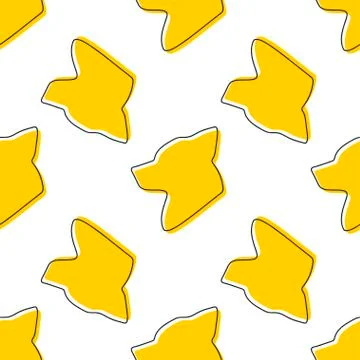 Black Dog icon seamless pattern isolated on white background. Silhouette dog. Stock Illustration