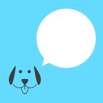 Black dog with white speech bubble Stock Illustration