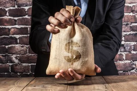 Black Dollar Bag Stock Photos