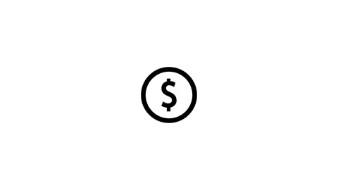 Black Dollar Sign Inside Circle Icon Stock Footage 332984255