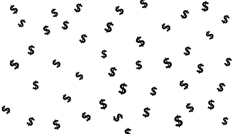 Black dollar symbol pattern animation on a white background. Stock Footage 317391714