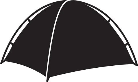 Black Dome Tent Illustration Vector Icon Stock Illustration