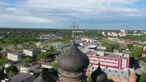 Black domes of the church . Stock Footage 132389808