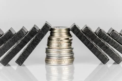 Black Domino bricks Stock Photos