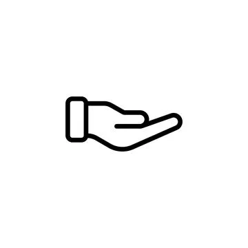 Black Donation vector line art icon isolated on white background Stock Illustration