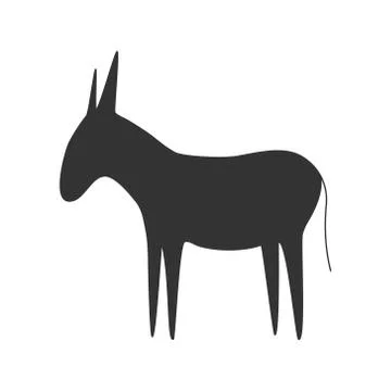 Black donkey icon Stock Illustration