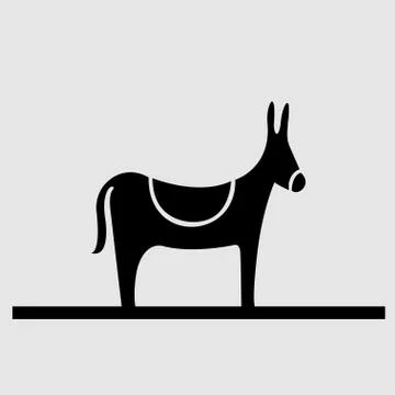 Black donkey silhouette Stock Illustration