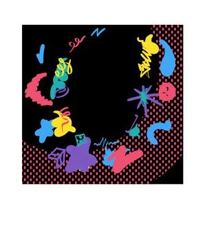 Black Doodle Doted Square Frame Template Illustrazione stock