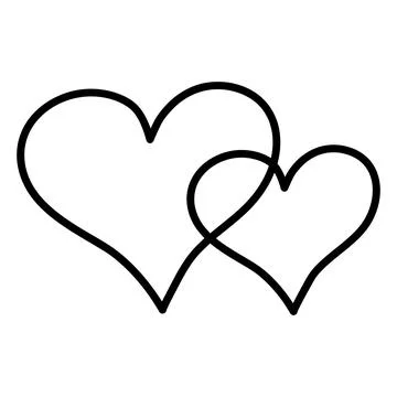 Black doodle heart. Scribble love sign icon. Template for t-shirt, card, in.. Stock Illustration
