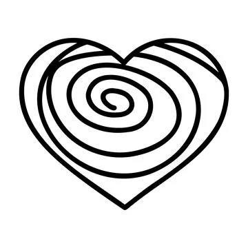 Black doodle heart. Scribble love sign icon. Template for t-shirt, card, in.. Stock Illustration