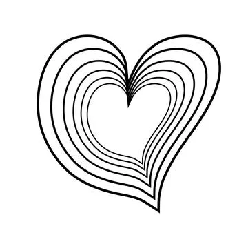 Black doodle heart. Scribble love sign icon. Template for t-shirt, card, in.. Stock Illustration
