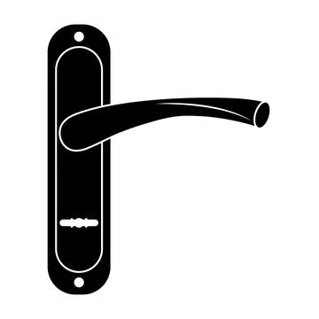 Black Door Handle Silhouette Vector Illustration Stock Illustration