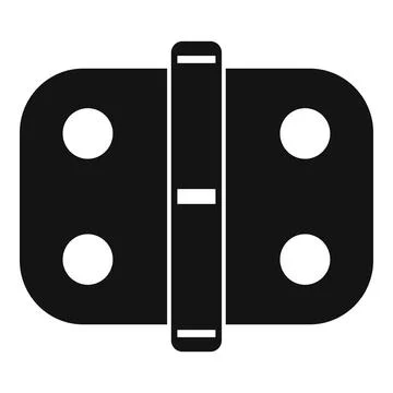 Black door hinge connecting two functional parts Stock Illustration
