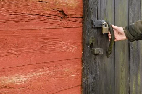 Black doorhandle Stock Photos