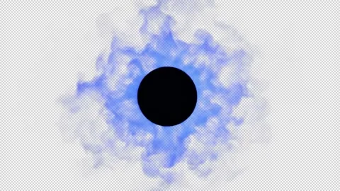 A black dot and an abstract concept of blue smoke spreading outwards Stock-Footage 342750539