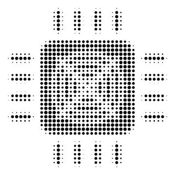 Black Dot Asic Processor Icon Illustrazione stock