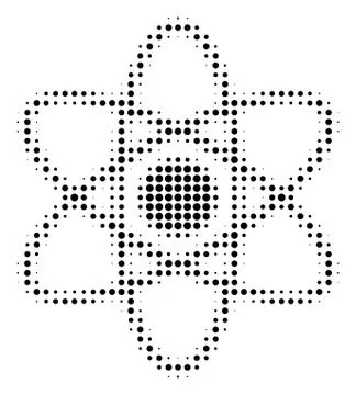 Black Dot Atom Icon 스톡 일러스트