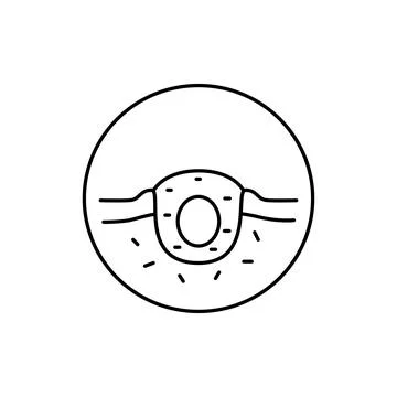 Black dot black line icon. Dermatology disease. Isolated vector element. Stock Illustration