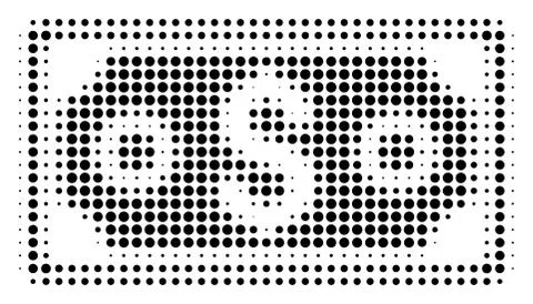 Black Dot Dollar Banknote Icon 스톡 일러스트