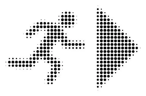 Black Dot Exit Direction Icon Stock Illustration